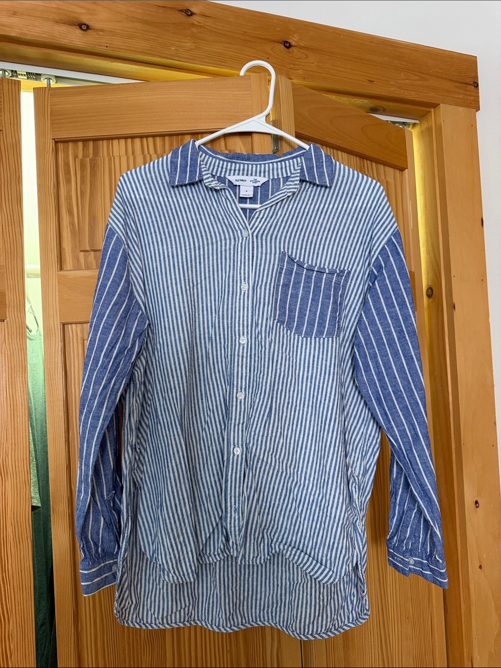 Blue Striped old Navy The Boyfriend Shirt